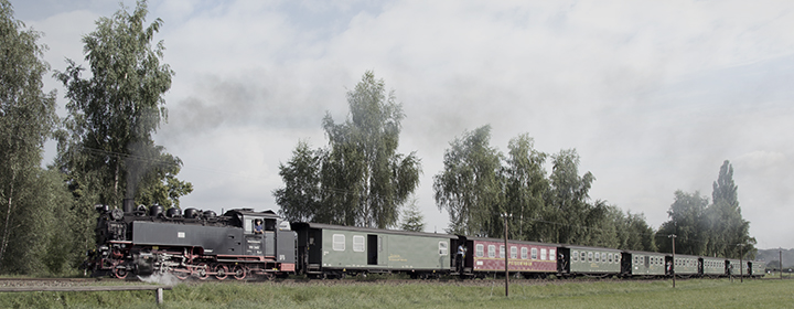 Wagen auf der Zittauer Schmalspurbahn